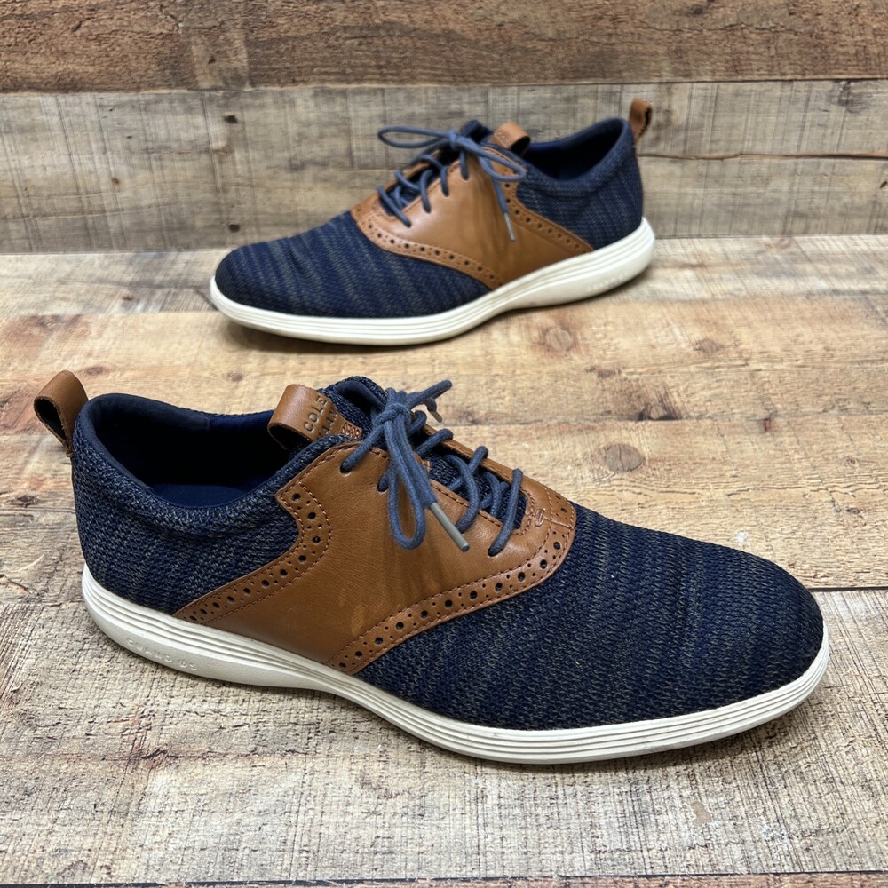 Cole Haan Grand Os Men’s Casual Oxfords Brown/Navy Leather Mesh Size 10 M
